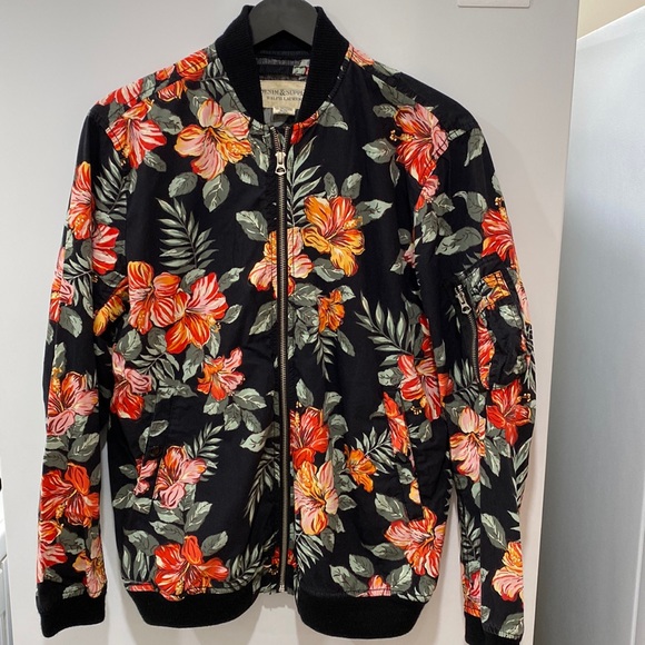 Ralph Lauren Denim & Supply Floral Bomber Jacket Size M - Picture 2 of 11